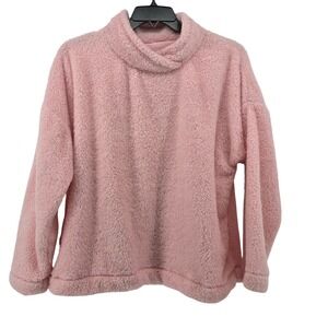 Jane and Bleecker Pink Funnel Neck Pullover Fleece Sweatshirt XL Coxy Soft Casua